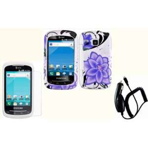  Violet Lily Hard Case Cover+LCD Screen Protector+Car 