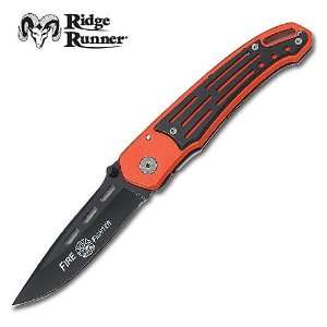 Ridge Runner Black Blade Tactical Folding Knife Sports 