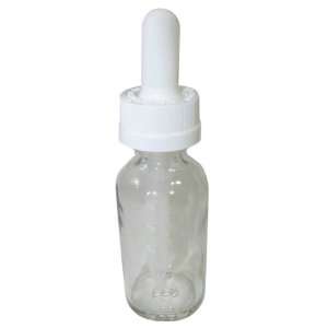   PKG(5) Clear 1 Ounce Glass Bottles with Dropper Top 