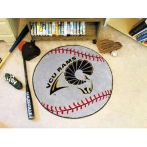  Virginia Commonwealth VCU Rams Baseball Shaped Area Rug 