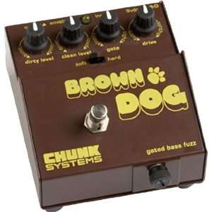  Chunk Systems Brown Dog Gated Bass Fuzz Pedal Musical 