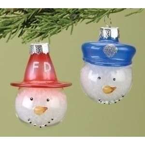  3 Snowman Fireman Fire Department Christmas Ornament 