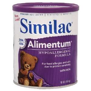 Similac Alimentum Hypoallergenic Baby Formula Powder, 16 oz (Pack of 6 