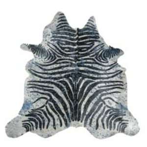  Devore Metallic Zebra Black Off White With Silver Cowhide 