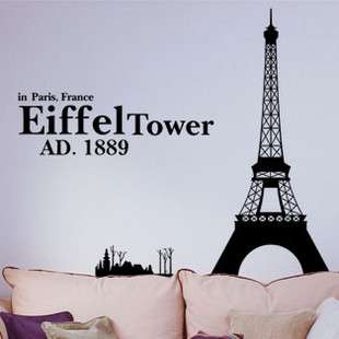 Eiffel Tower Art Deco Vinyl Wallpaper Sticker Decal 217  