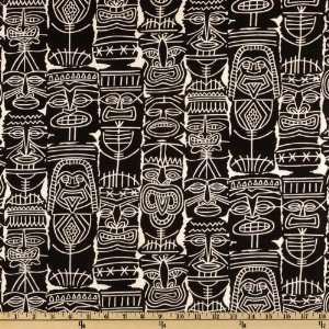  44 Wide Nicoles Prints Tiki Totem Black/White Fabric By 