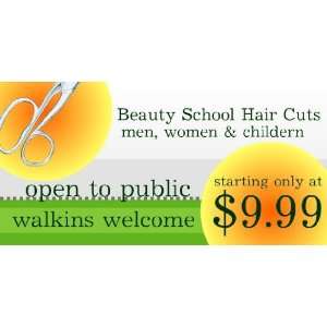    3x6 Vinyl Banner   Beauty School Hair Cuts 