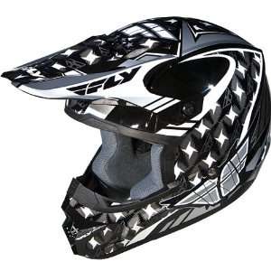 Fly Racing Kinetic Flash Graphic Motorcycle Helmet Silver/Black/White 