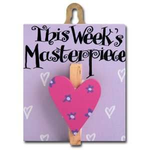  This Weeks Masterpiece Peg Holder with Pink Heart   Girlie 