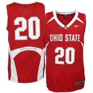  Nike Ohio State Buckeyes #20 Scarlet Youth Replica Basketball 