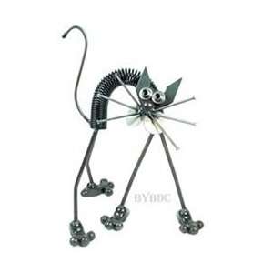  Scaredy Junkyard Cat Metal Sculpture by YardBirds