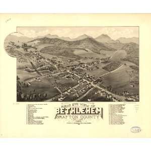 Historic Panoramic Map Birds eye view of Bethlehem 