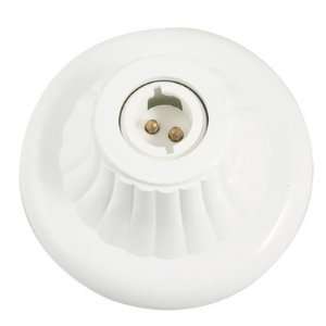  Amico White Round Plastic B22 Lamp Holder Convertor AC 