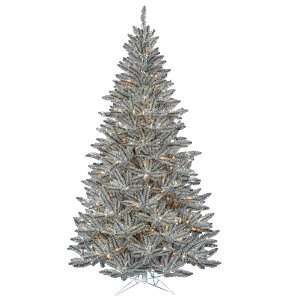  12 X 76 Pewter Tinsel Christmas Tree LED 1500 WmWht 