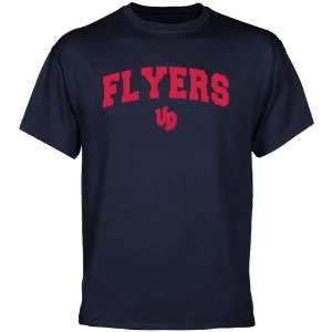  NCAA Dayton Flyers Navy Blue Mascot Arch T shirt Sports 