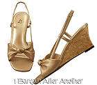 new lifestride chipper women bronze knotted sling wedge sandals shoes