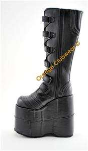 DEMONIA STACK 308 Gothic Womens Platform GOGO Boots  