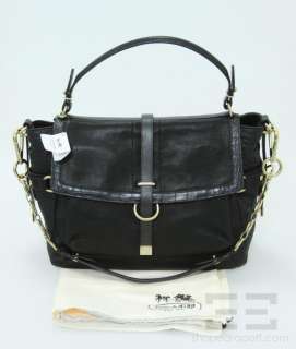 Coach Black Pinnacle Leather Eva Handbag W/Shoulder Strap NEW  