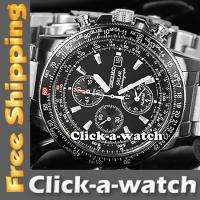 Seiko Solar Flightmaster Chronograph Pilot Watch SSC009P1 SSC009P 