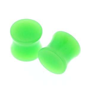  Green Neon Acrylic Double Flared Plugs   4G   Sold as a 