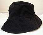 VINTAGE HAT CORDUROY BUCKET CRUSHER DIANE VON FURSTENBERG BLACK COTTON 