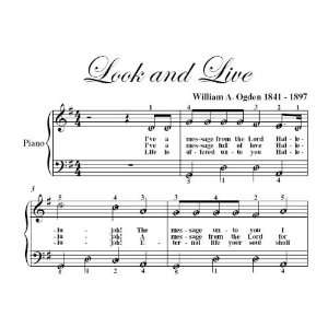 Look and Live Easy Piano Sheet Music Christian  Books