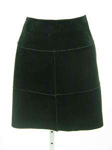 ILLIA Black Suede Knee Length A Line Skirt Sz 4  