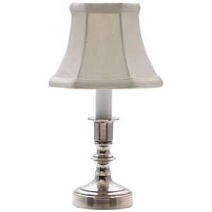 Pewter White Shade Candle Light Accent Lamp