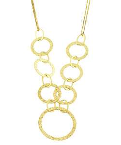 14k Gold Circle Double strand Necklace  