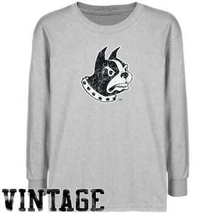  NCAA Wofford Terriers Youth Ash Distressed Logo Vintage T 
