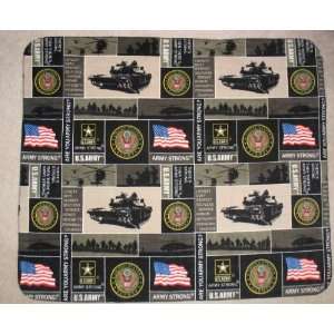  US Army Allover Printed Fleece Throw Blanket