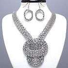 necklace set Multi earing silver twisted long chains costume jewlry 