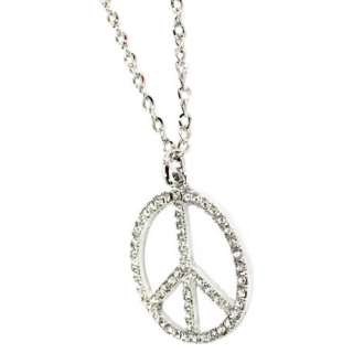 New Charm Peace Pendant Rhinestones Necklace Neck Chain  