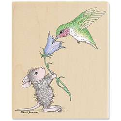House Mouse Helping Hand Wood mounted Rubber Stamp  