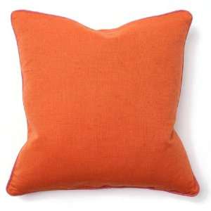  Bohemian Chic Solid Orange with Pink Welt Pillow