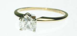   YELLOW GOLD HEART SHAPED DIAMOND SOLITAIRE ESTATE RING J214036  