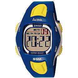 Activa by Invicta Mens Digital Blue/ Yellow Watch  