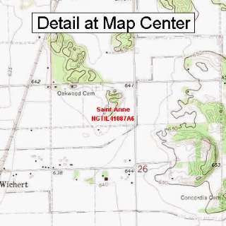   Topographic Quadrangle Map   Saint Anne, Illinois (Folded/Waterproof