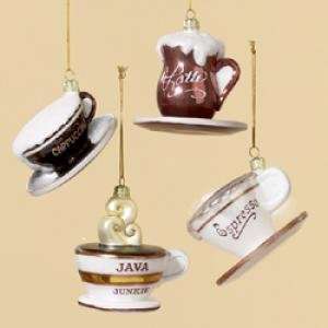 Glass Coffee Cup Christmas Ornament