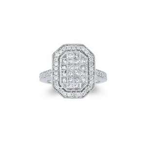  1.80 Cts Diamond Ring in 14K White Gold 5.0 Jewelry