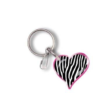 Plasticolor 004247R01 Zebra Heart with Pink Key Chain