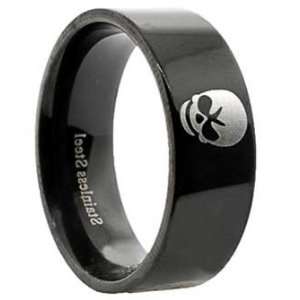   Plated Stainless Steel Ring with Four Skulls around the Band Jewelry