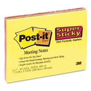  Super Sticky Meeting Notes   8x6, Four Colors, Four 45 