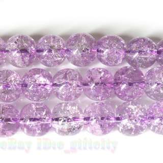 1String Purple Crack Round Gemstones Beads 10mm 111434  