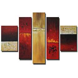 Hand painted Abstract 5 piece Gallery wrapped Canvas Set   