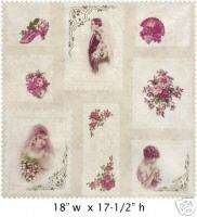 LOVES PROMISE cotton quilt fabric VINTAGE WEDDING rose  