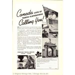  1937 Canada Canada land of varied playgrounds Vintage Ad 