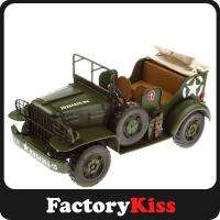 VINTAGE Iron Model for WWII Green Military Jeep  