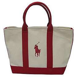 Polo Ralph Lauren Natural/ Red Tote  