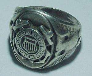 WW2 *Maritime Service* Sterling Silver Ring   size 7 3/4  